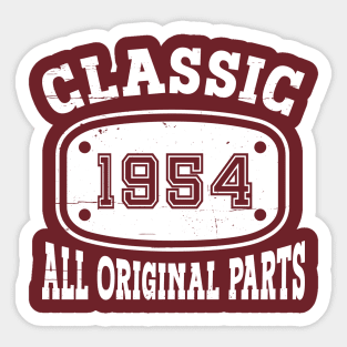 CLASSIC 1954, ALL ORIGINAL PARTS [White] Sticker